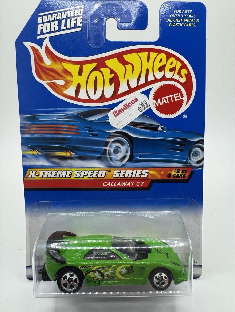 Hot Wheels 1997 X-Treme Speed Series #966 Callaway C-7 Green #2 of 4 NIB
